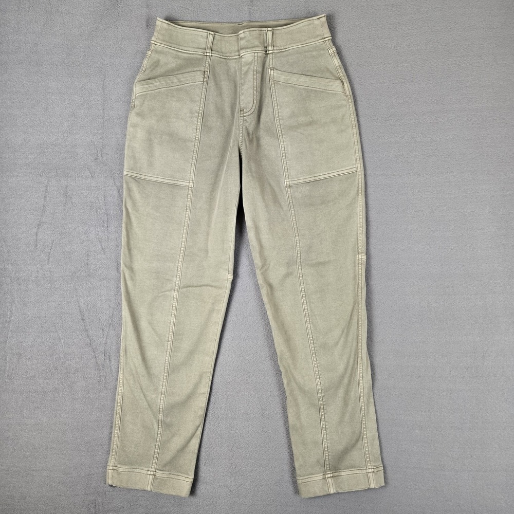Spanx‎ Petite 20399Q Stretch Twill Straight Leg Pant Womens Small Olive Oil